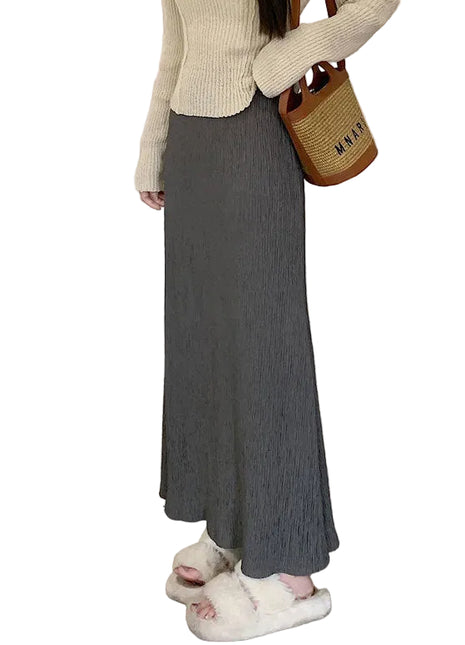 Women's Artistic Retro Long Skirt with Crumpled Texture