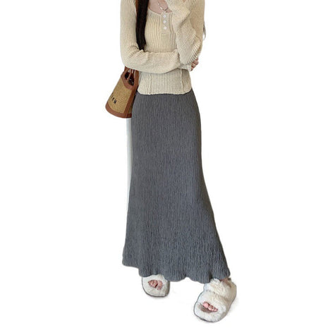 Elegant Zen Style Textured A-Line Maxi Skirt