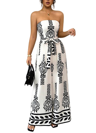 Versatile Women's Sleeveless Wide-Leg Polyester Jumpsuit