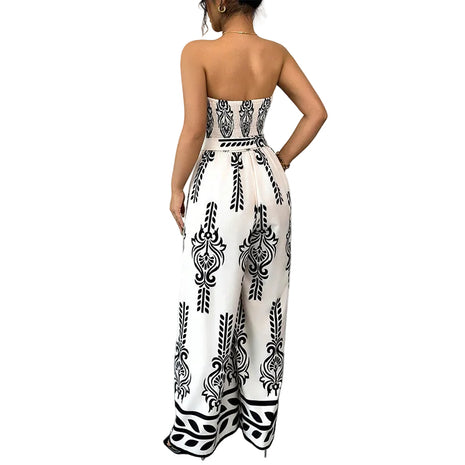 Stylish White Wide-Leg Jumpsuit for Vacation and Office Wear