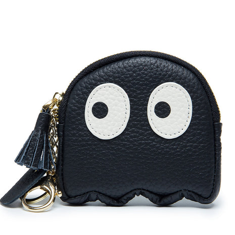Women's compact genuine leather coin wallet with soft lining and urban style.