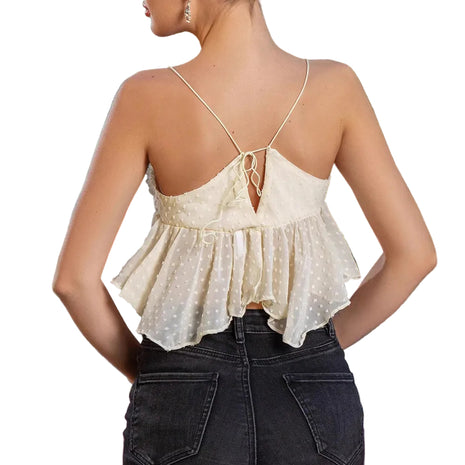 Women's elegant floral camisole featuring a backless silhouette, perfect for vacations, parties, and summer occasions.