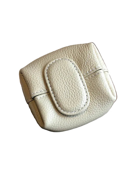 Women's genuine cowhide coin purse and key case featuring soft leather and stitched details.