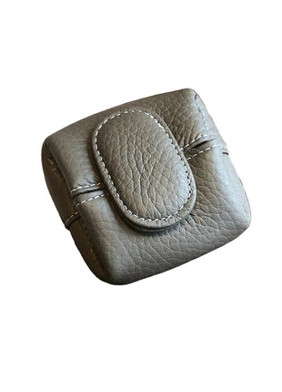 Women's genuine cowhide coin purse and key case featuring soft leather and stitched details.