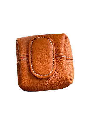 Women's genuine cowhide coin purse and key case featuring soft leather and stitched details.