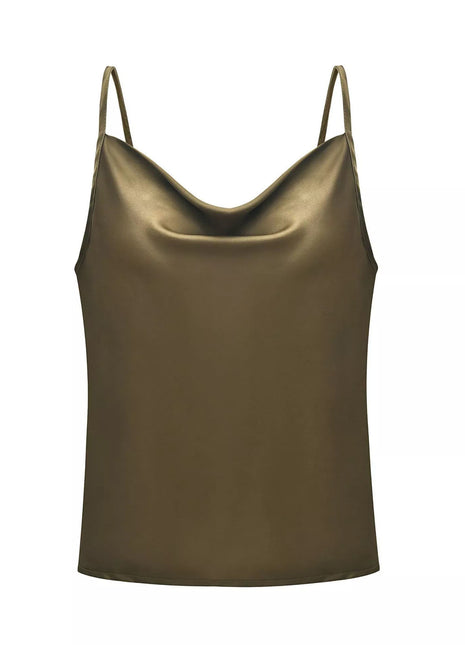 Women's casual plain camisole made from lightweight polyester with a classic sleeveless design.