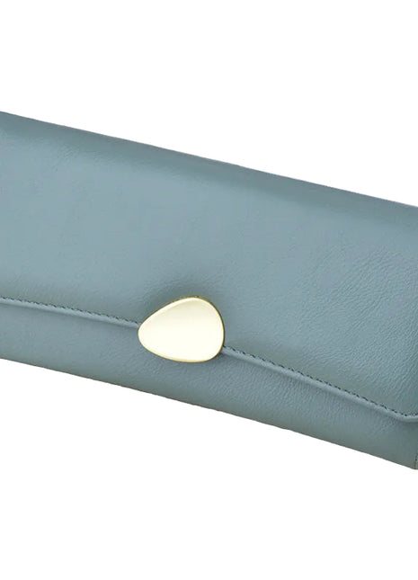 Women's long wallet featuring polyester lining and spacious everyday organization.