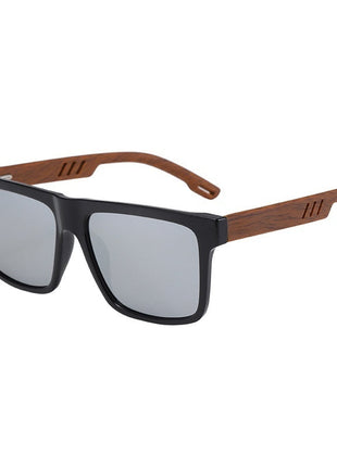 Wood Grain TR Polarized Sunglasses UV380 Box Frame Eyewear BLNDL