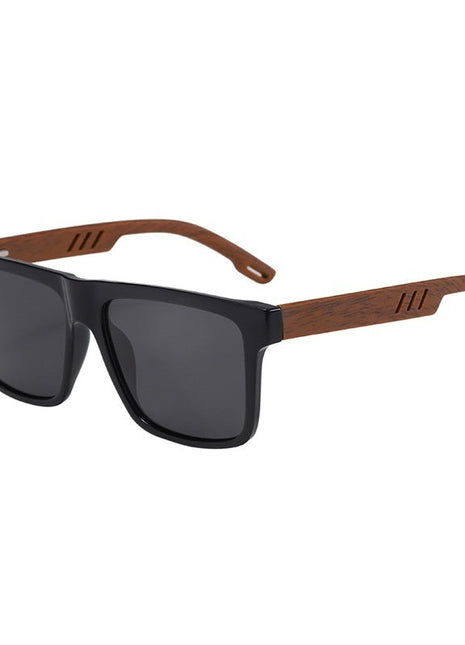 Wood Grain TR Polarized Sunglasses UV380 Box Frame Eyewear BLNDL