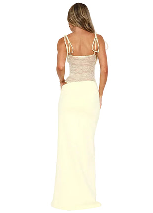 Light Yellow Y2K Long Party Dress
Versatile Women's Lace-Inspired Maxi Dress