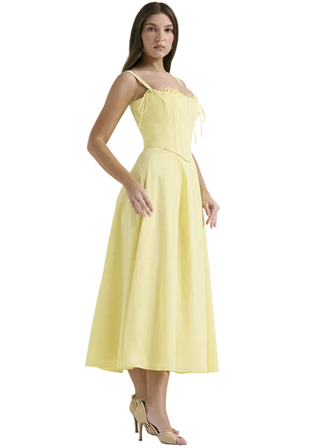 Versatile Yellow A-Line Maxi Dress