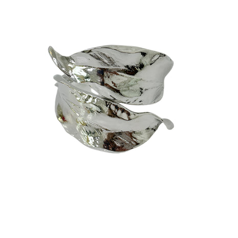 Brazalete de metal con hojas y espinas para brazo/mano