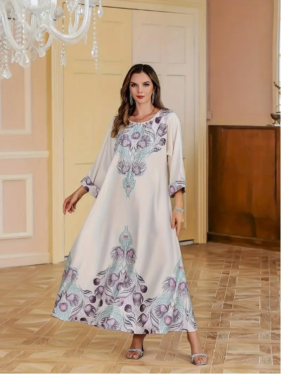 Elegant Floral Long Sleeve Dress