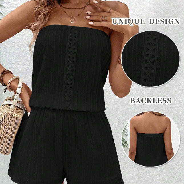 Casual Tube Top And Shorts Set