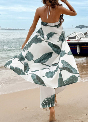 Elastic Waist Wide Leg Pants Two Piece Set For Spring And Summer