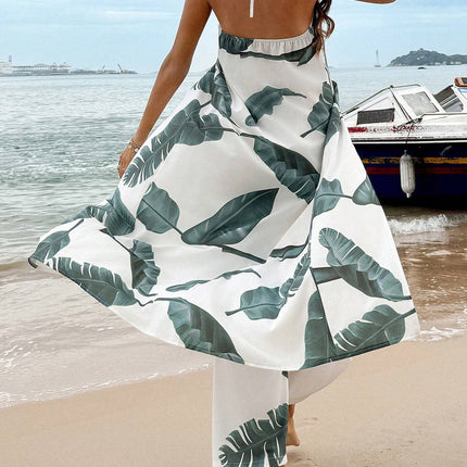 Elastic Waist Wide Leg Pants Two Piece Set For Spring And Summer