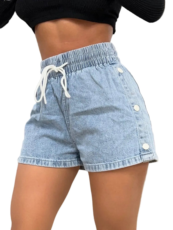 Commuter's Elastic Denim Shorts