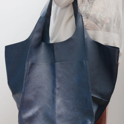 Simple Big Bag Soft Leather Shoulder Tote