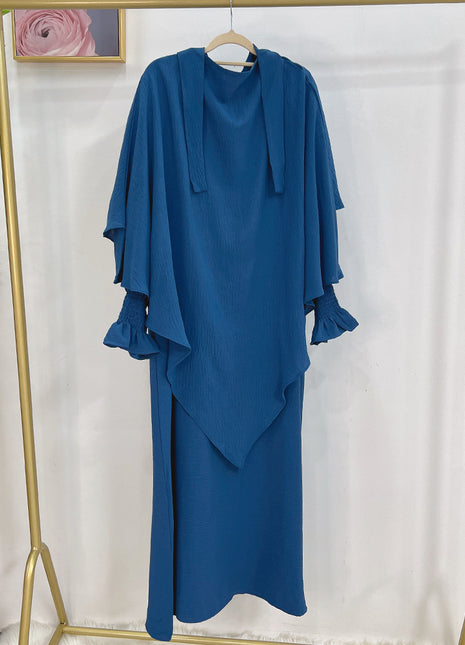 Abaya Farol Monocromo Con Pañuelo