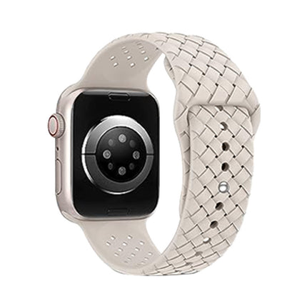 Woven Pattern Silicone Strap Applicable with Apple Smart Watch