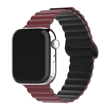 Two-color Silicone Magnetic Back Ring Buckle Band Applicable with Apple watch