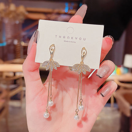 Retro Sense Long Ballet Tassel Earrings Temperament