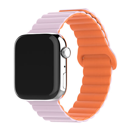 Two-color Silicone Magnetic Back Ring Buckle Band Applicable with Apple watch