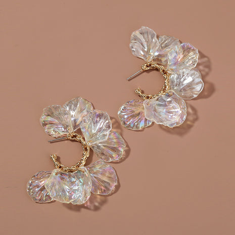 インスタ風 花びら パール タッセル ピアス