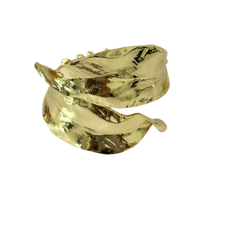 Brazalete de metal con hojas y espinas para brazo/mano