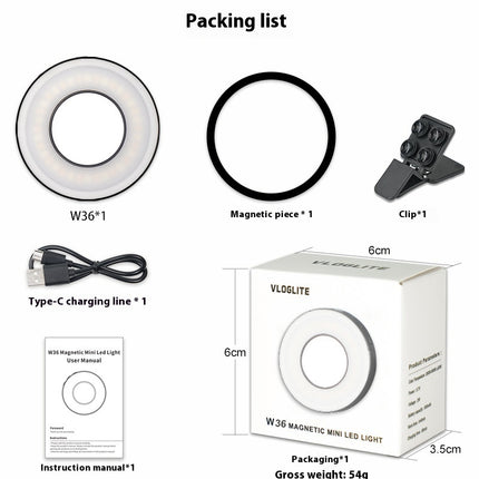 W36 Mobile Phone Fill Light with Makeup Mirror