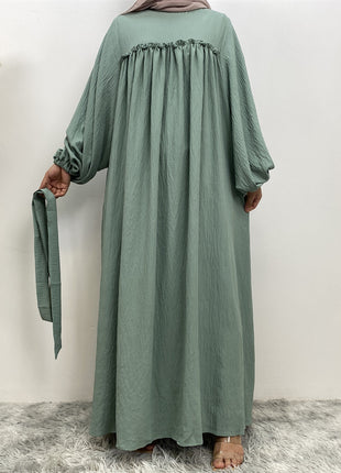 Loose Sleeves with Side Pockets and belt Abaya