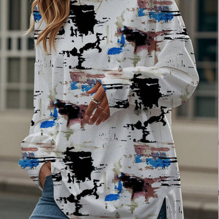 Korean casual Print Round Neck Top