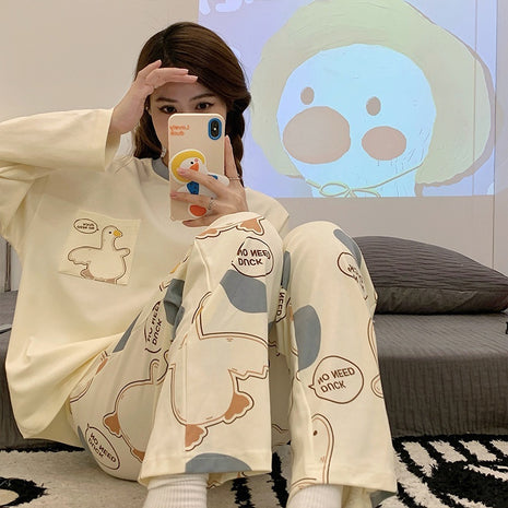 Conjunto de Pijama de Manga Larga con Dibujos Animados Lindos