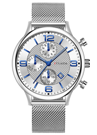 Mesh Strap Calendar Quartz Watch