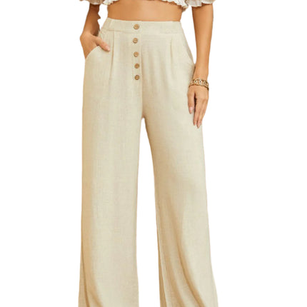 Cotton And Linen Casual Straight Pants