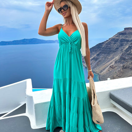 Casual V-neck With Suspenders Dress