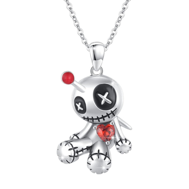 Red Heart Voodoo Doll Halloween Necklace