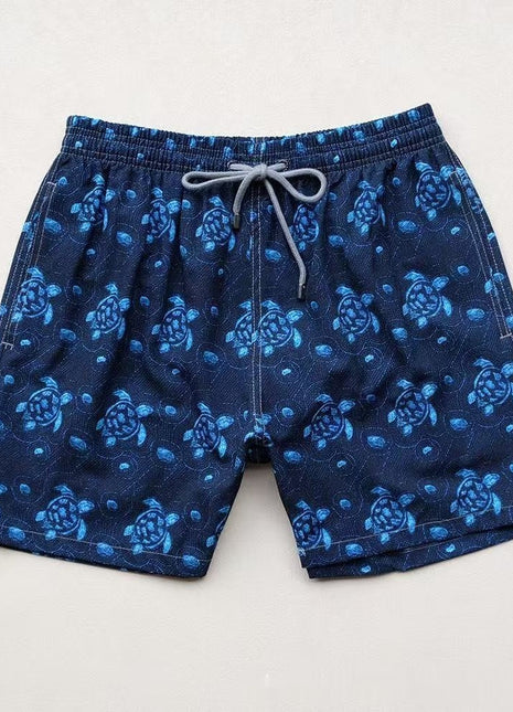 Bañador corto tortugas azul oscuro