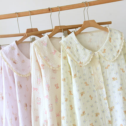 Casual Double-layer Cotton Yarn Pyjamas