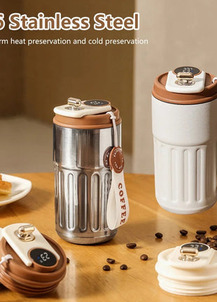 スマートデジタル保温ボトル – ステンレス製保温コーヒーマグ (450ml)