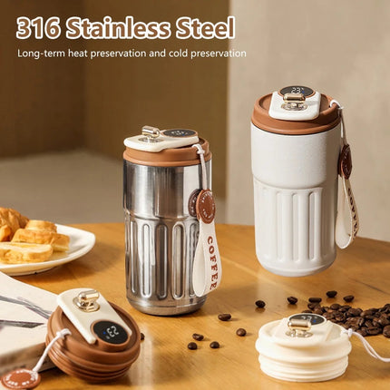 Smart Digital Thermal Bottle – Stainless Steel Insulated Coffee Mug (450ml)