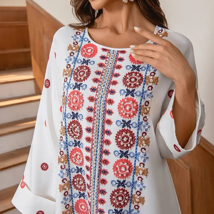 Rhinestone Bead Decorative Rolled Up Sleeve Dress