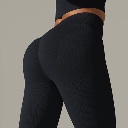 Tight Striped High Waist Yoga Pants