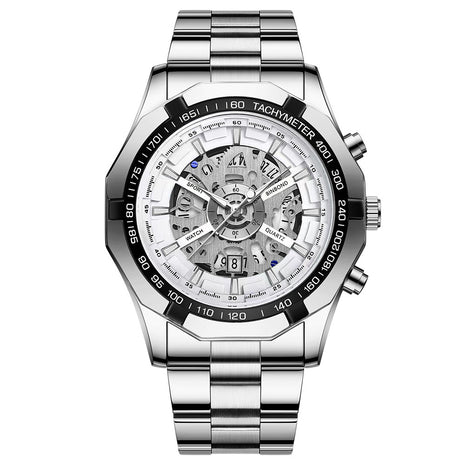 BINBAND Men’s Luminous Skeleton Watch with Waterproof Automatic Design