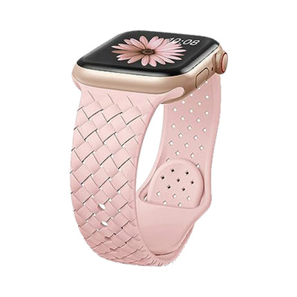 Woven Pattern Silicone Strap Applicable with Apple Smart Watch
