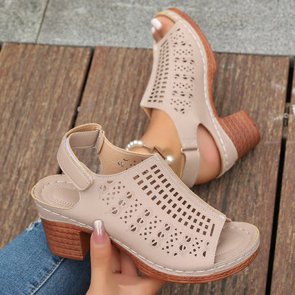 Open Toe Hollow Peep Toe Heels