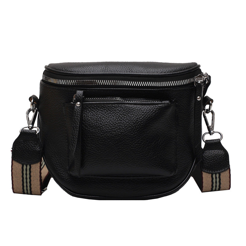 Soft Leather Saddle Crossbody Handbag