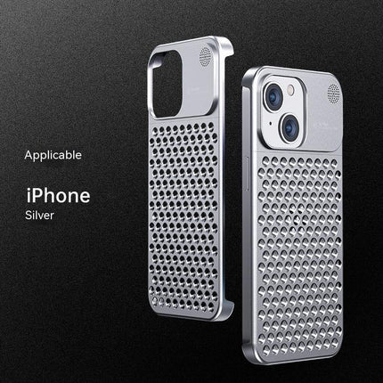iPhone 12/13/14/15 Aluminium Alloy Hollow Heat Dissipation Shockproof Phone Case