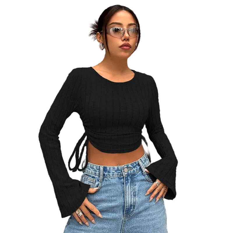 Women's Autumn Winter Street Style Slim Fit Short Top
