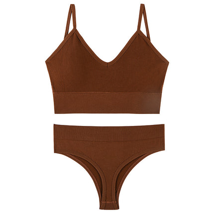 Light Steel Free French Triangle Cup Bar & Pantie Set